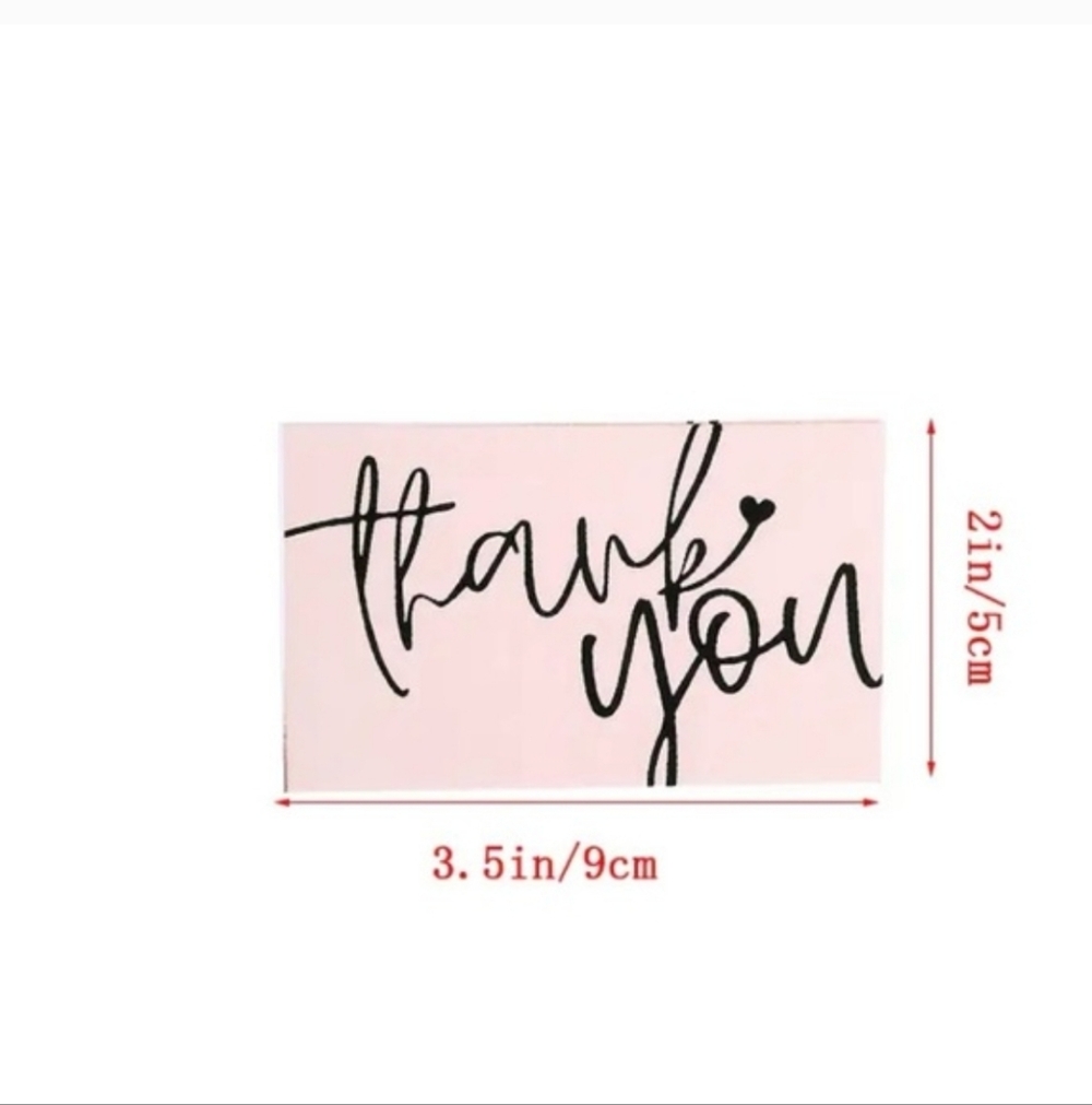 Pink Thank You Cards 50 Pc - Picture 2 of 5